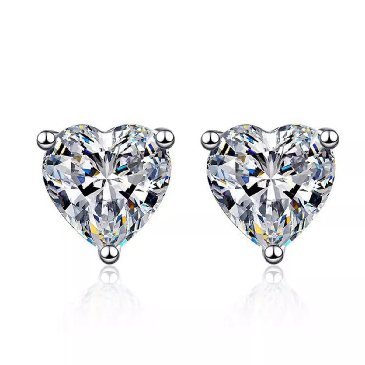 Sterling silver heart earrings with the matching box