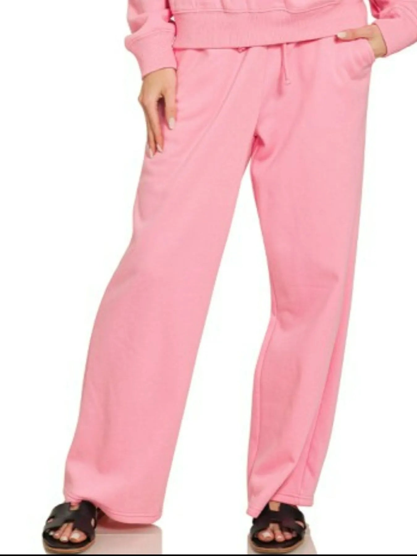 Zenana Fleece Long Sleeve Top and Sweatpants Set - Fashorio