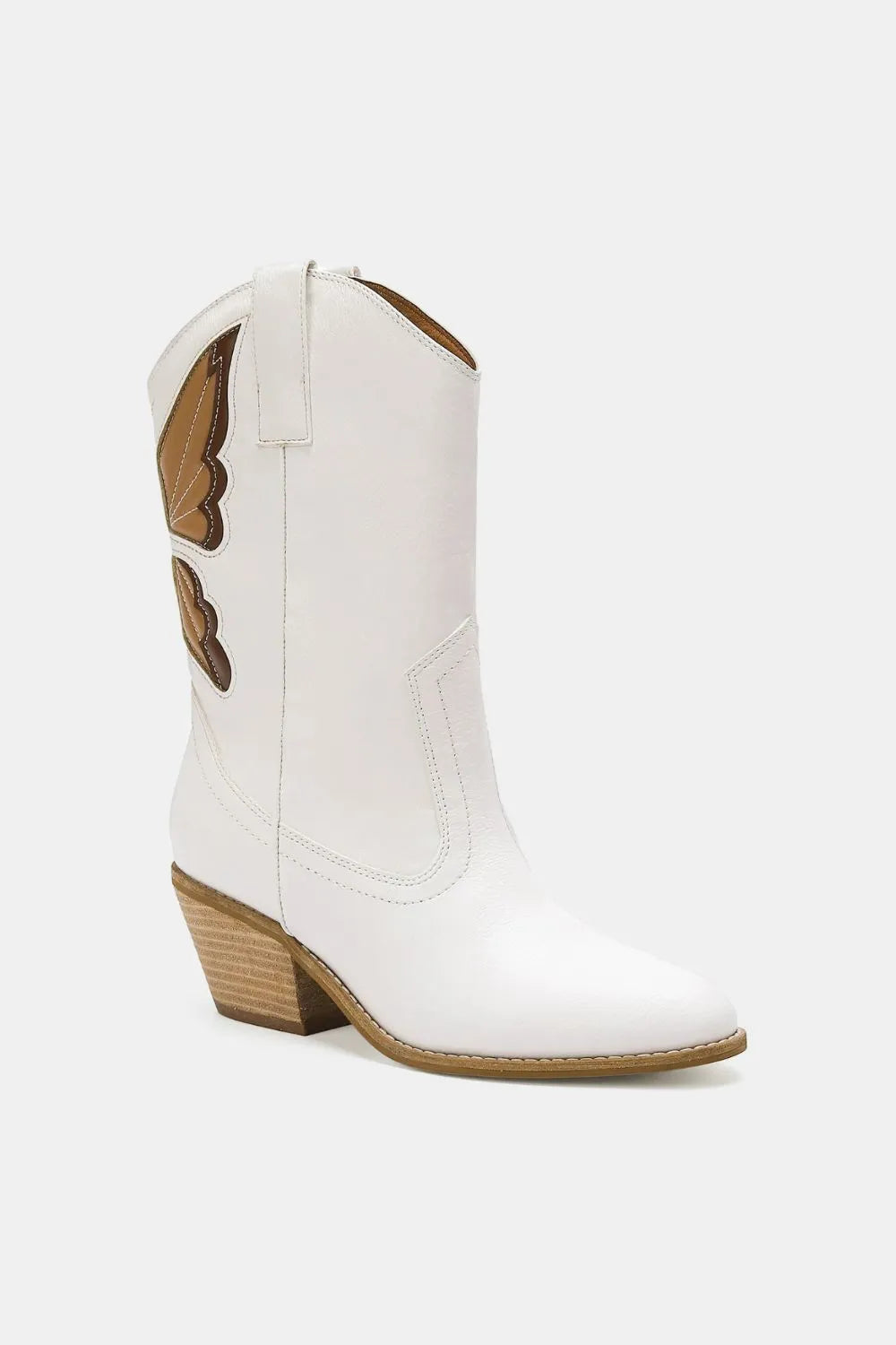 Butterfly cut detail point toe boots side profile