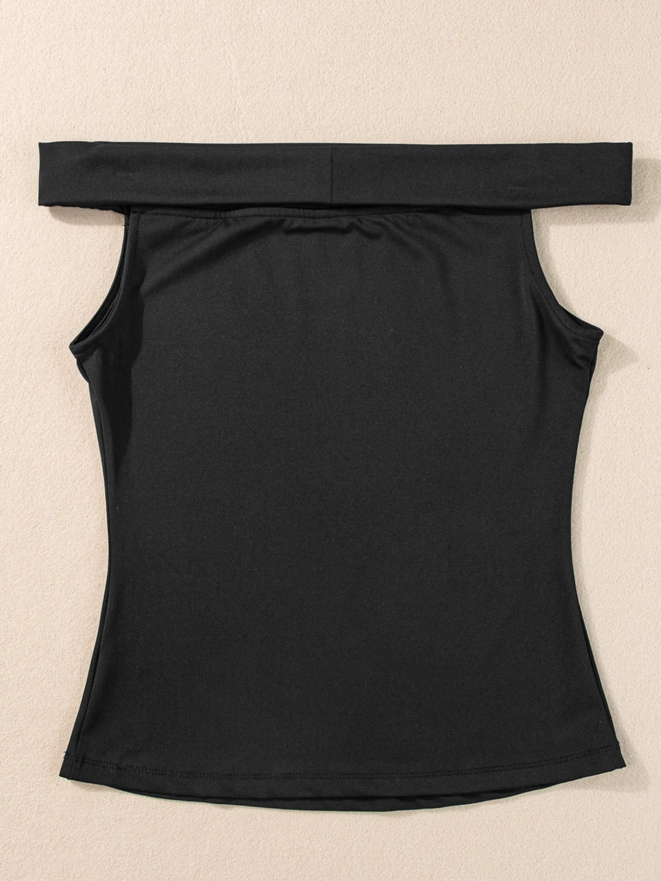 Folded Off Shoulder Slim Top - Fashorio