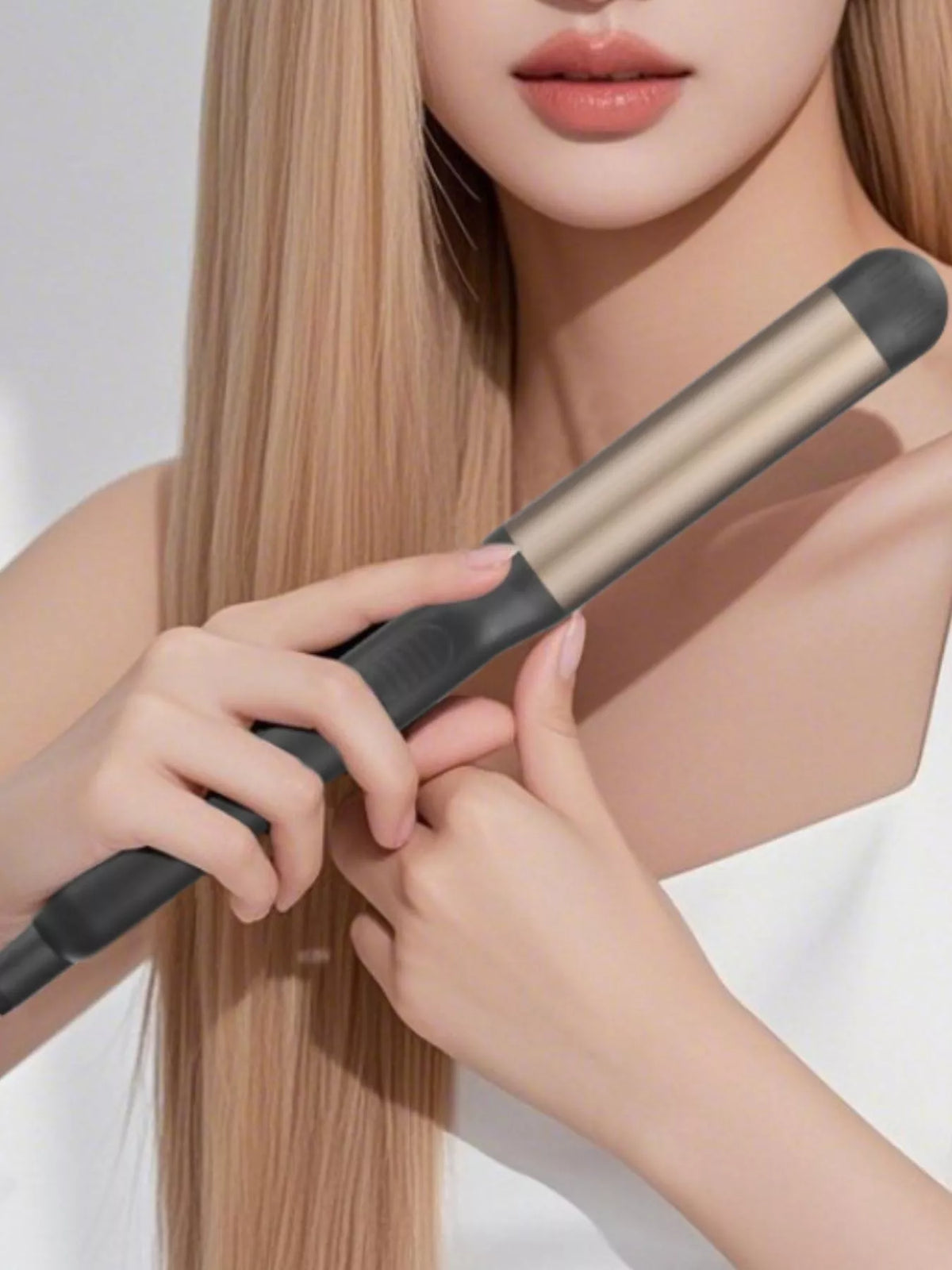 Close up of straightening plates on the tool