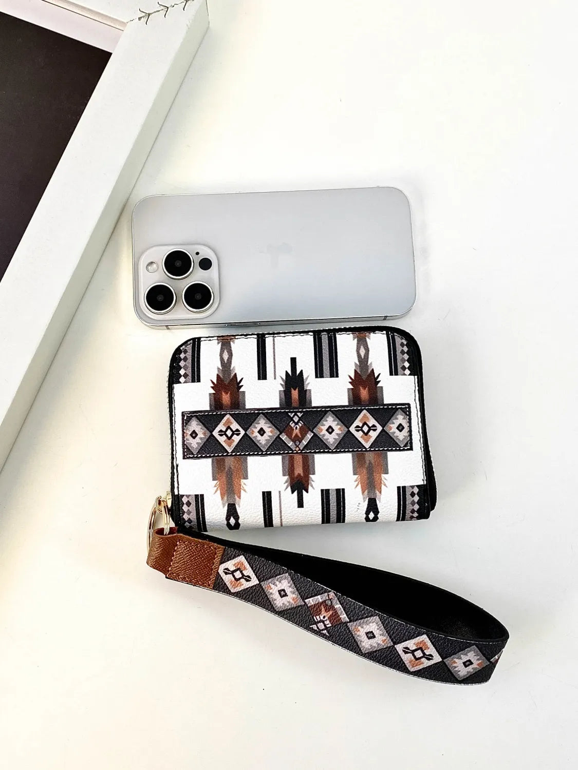 Geometric PU Leather Wallet Style B One Size - Fashorio