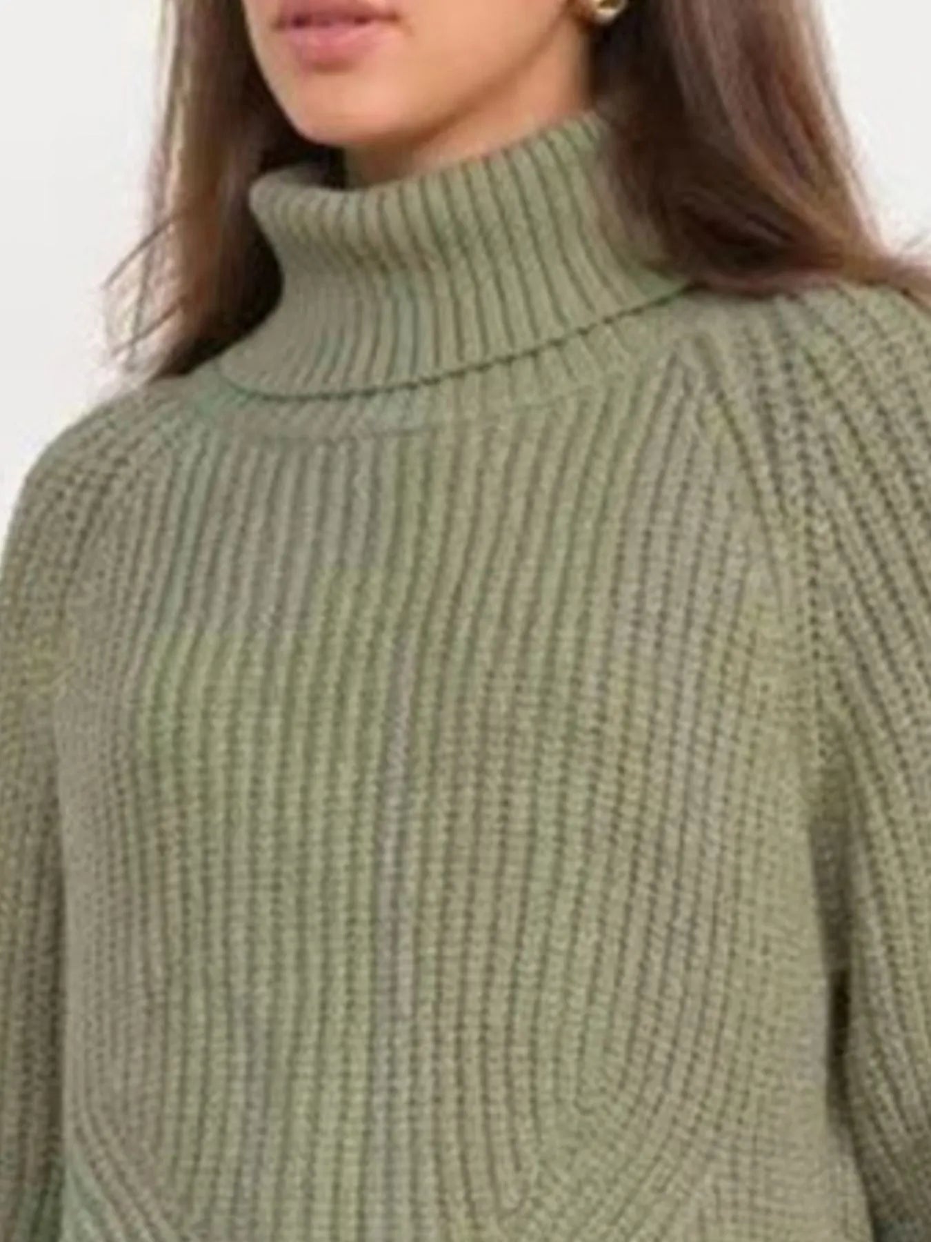 Turtleneck Long Sleeve Sweater - Fashorio