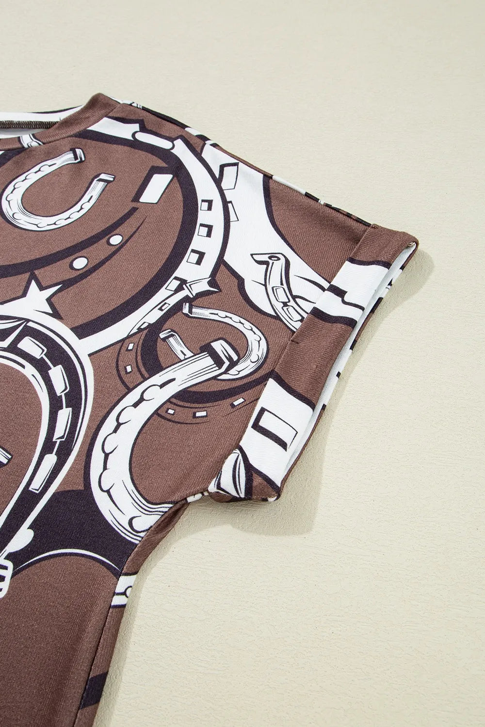 Printed Round Neck Short Sleeve T-Shirt - Fashorio