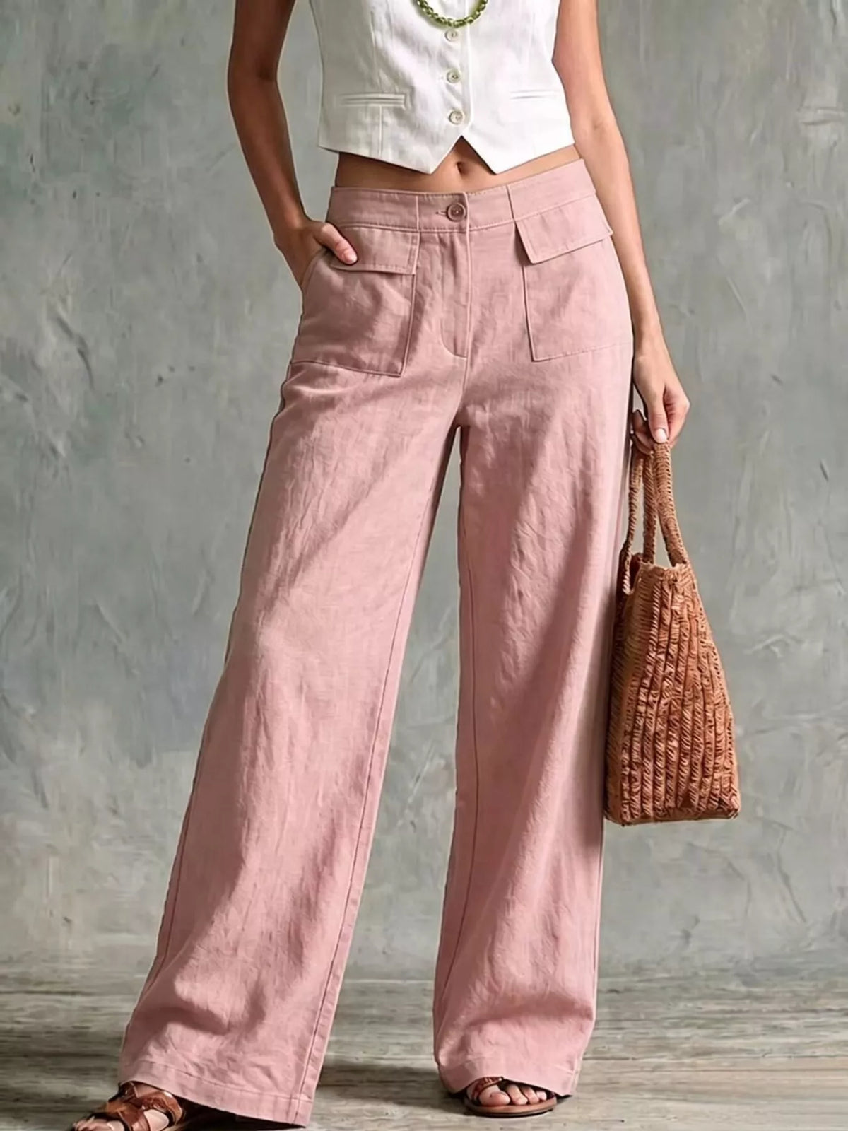 Wide leg pants side profile