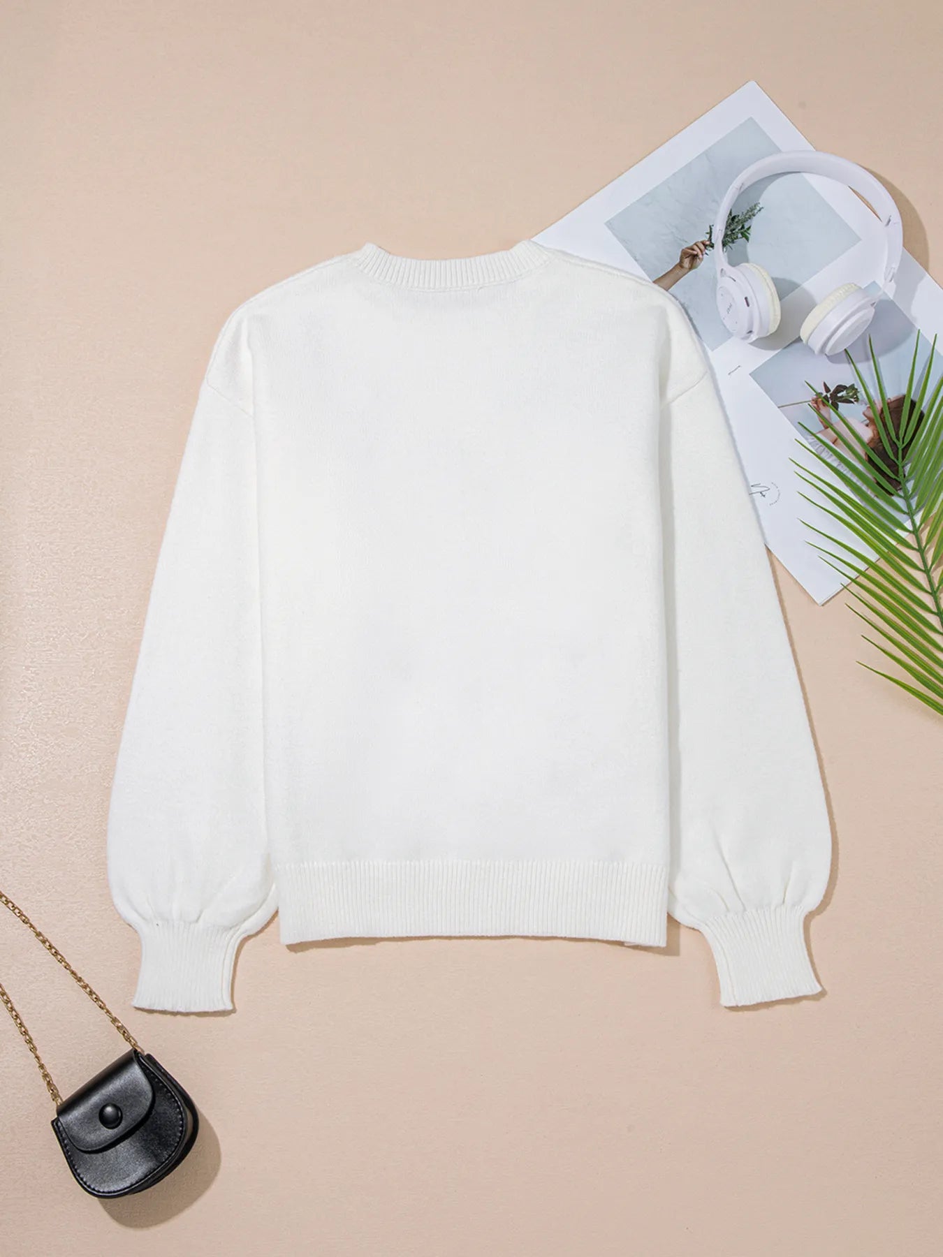 Western Boots Horseshoe Star Knit Crew Neck Sweater - Fashorio