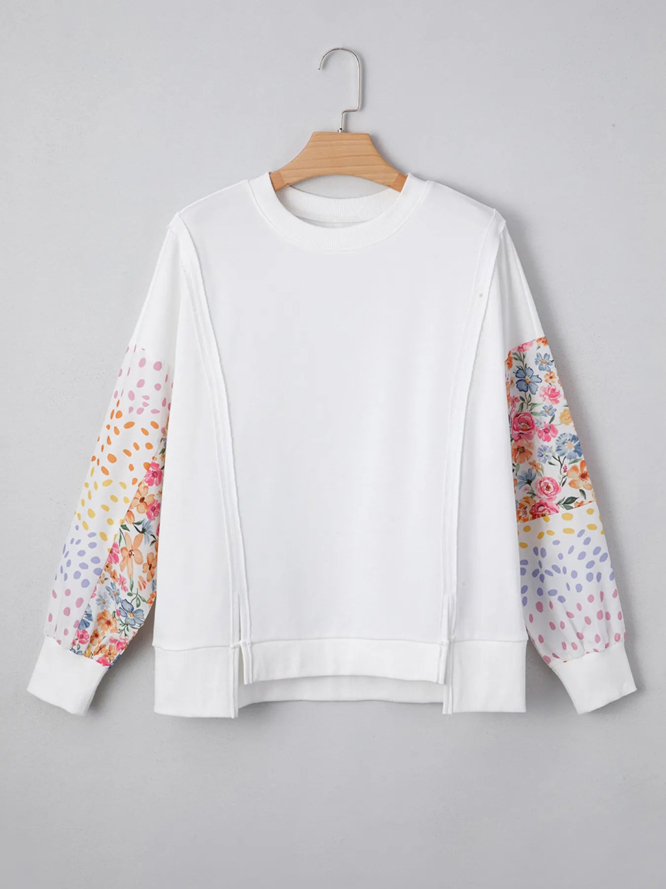 Floral Print Long Sleeve Sweatshirt - Fashorio