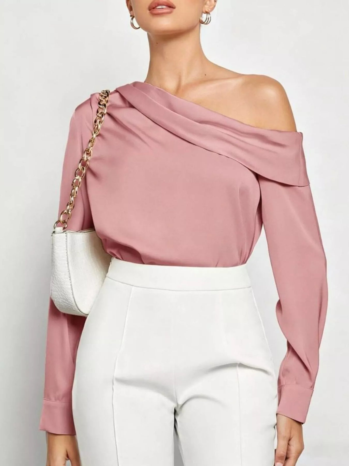 Back view of one shoulder blouse