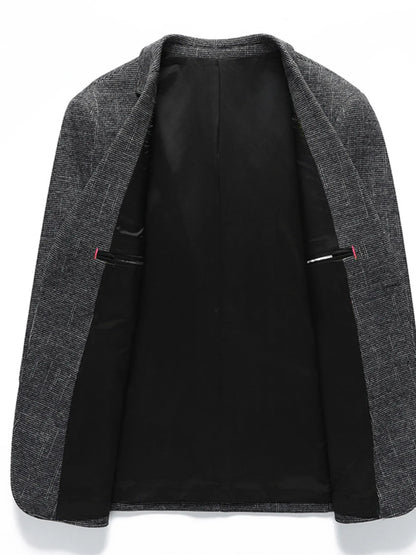 Men's Single-Breasted Tweed Blazer - Fashorio