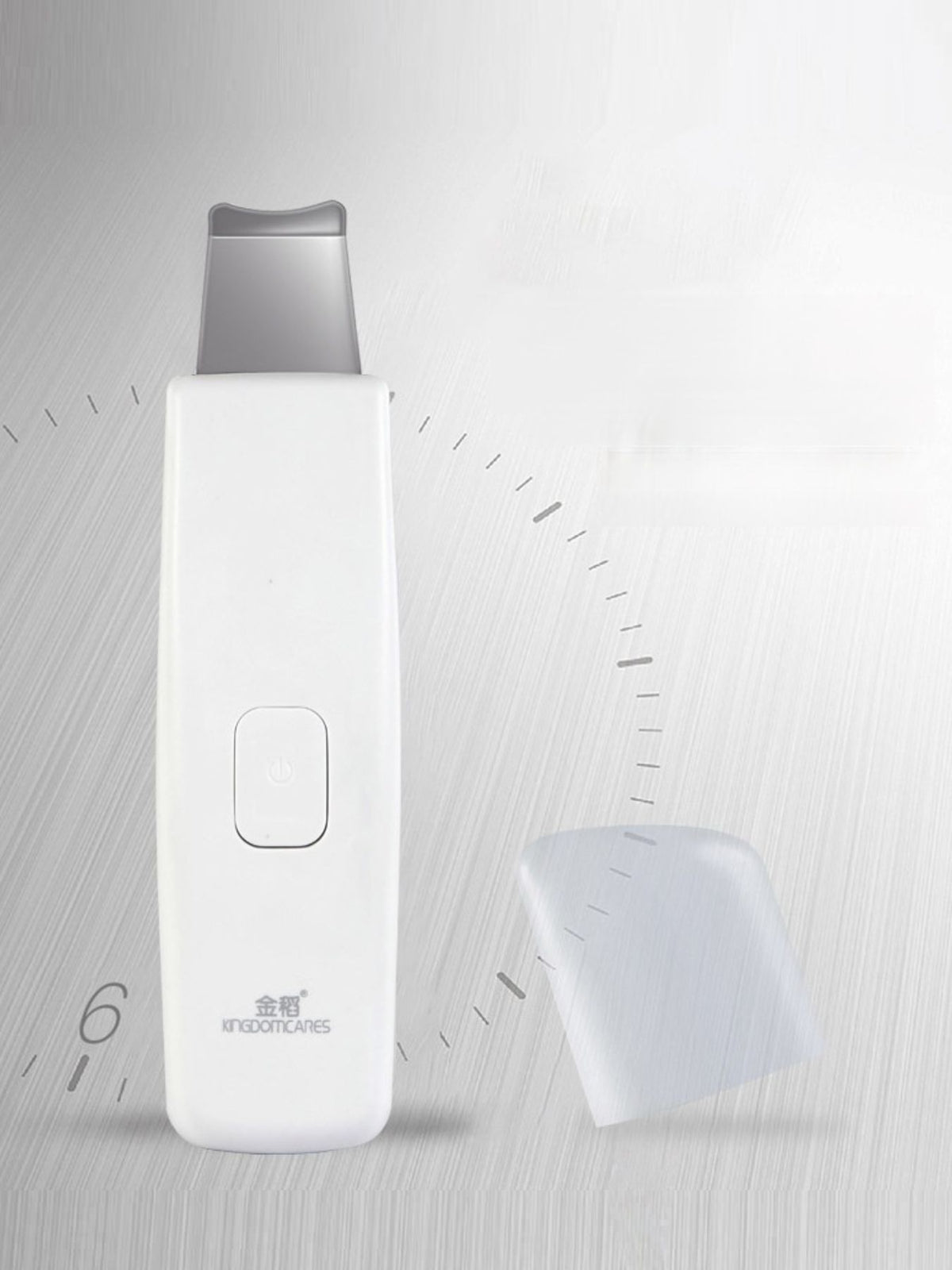 White facial skin scrubber full view