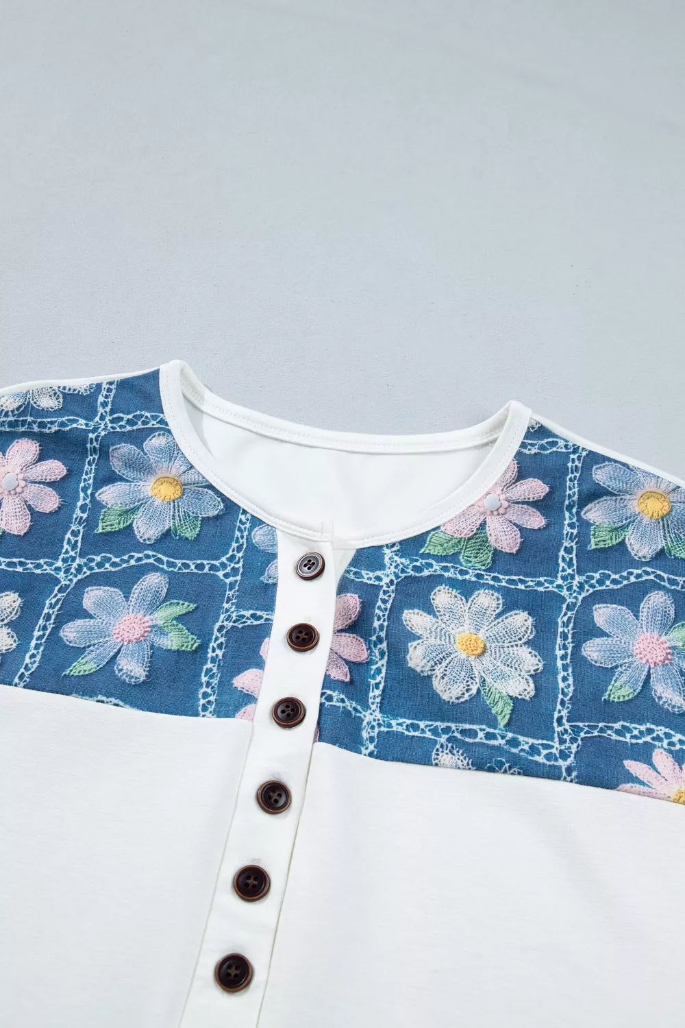 White floral tee back view