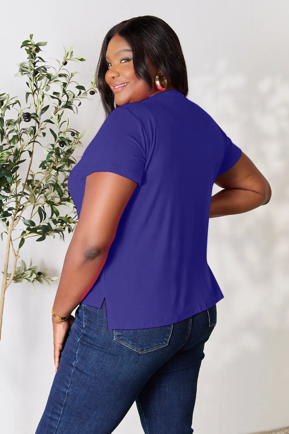 Round Neck Short Sleeve T-Shirt Plus Size, view 32