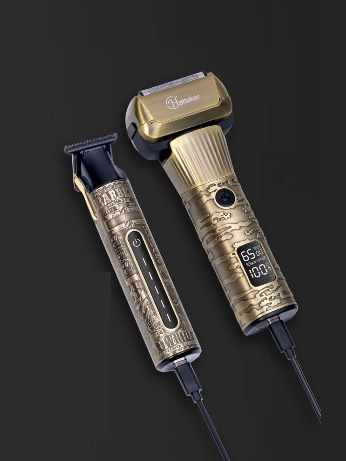 Hair clipper LED screen close up
