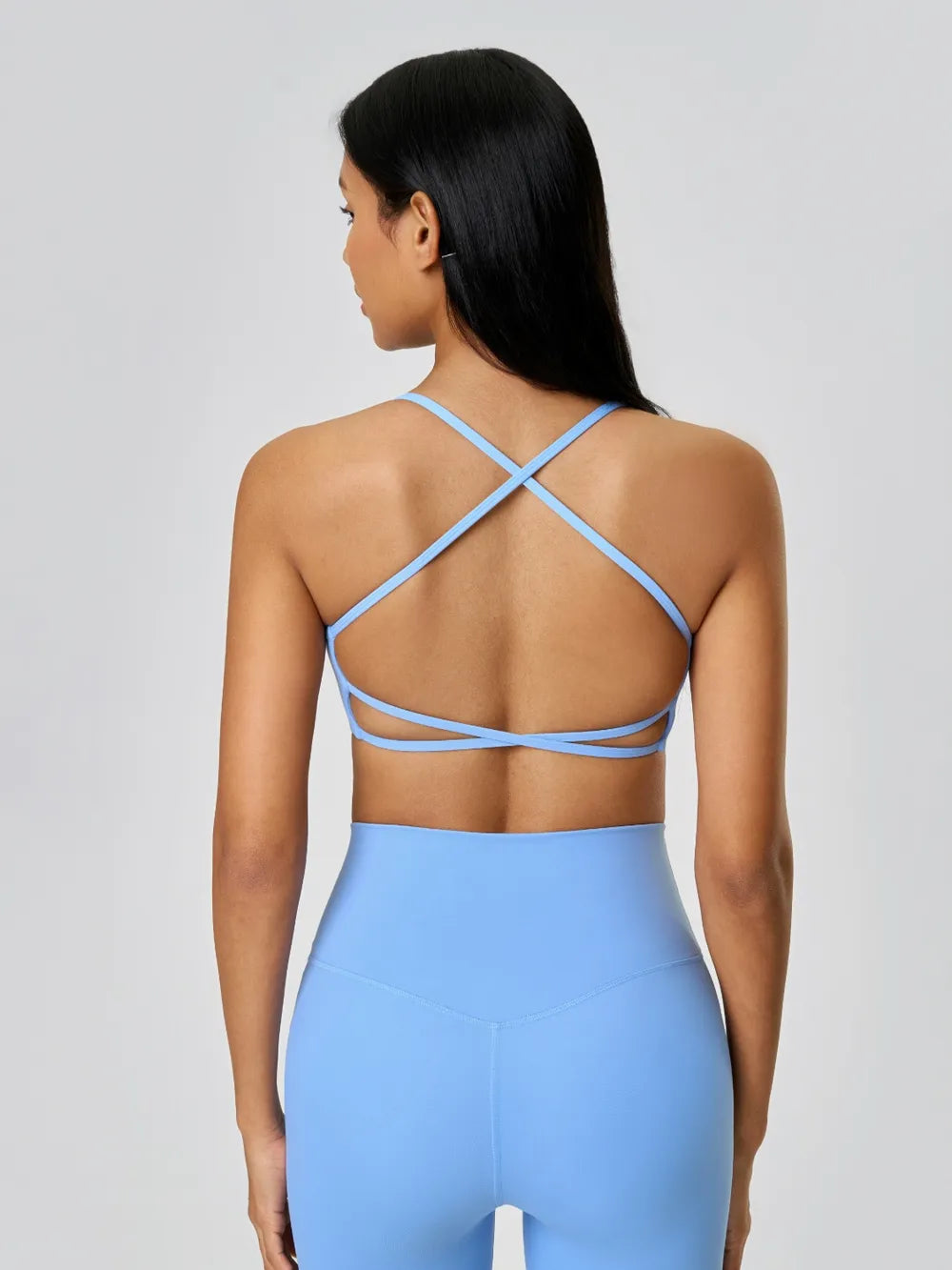 Millennia Crisscross Back Scoop Neck Active Cami with Detachable Chest Pads - Fashorio