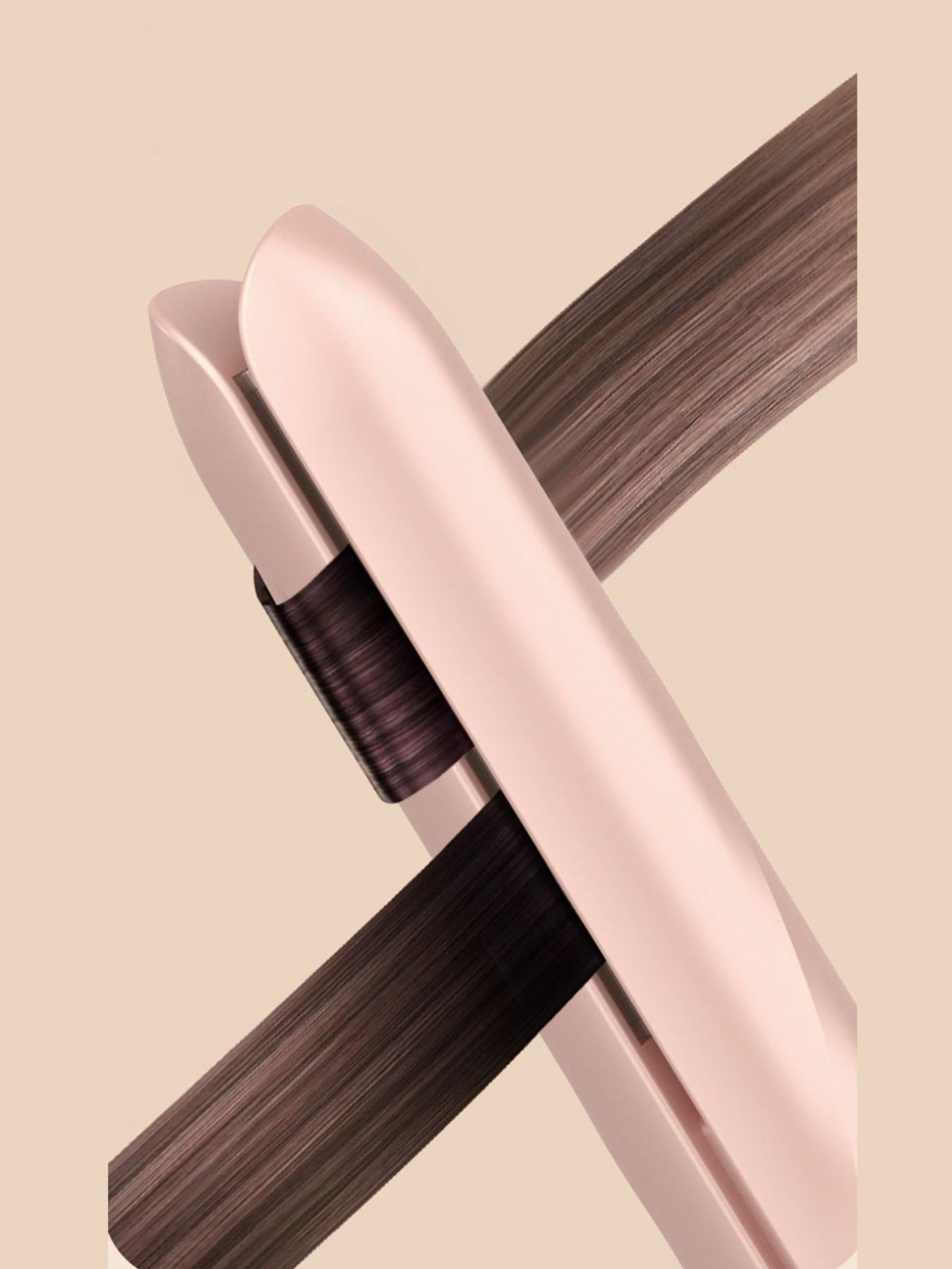 Hair straightener ceramic plates close up