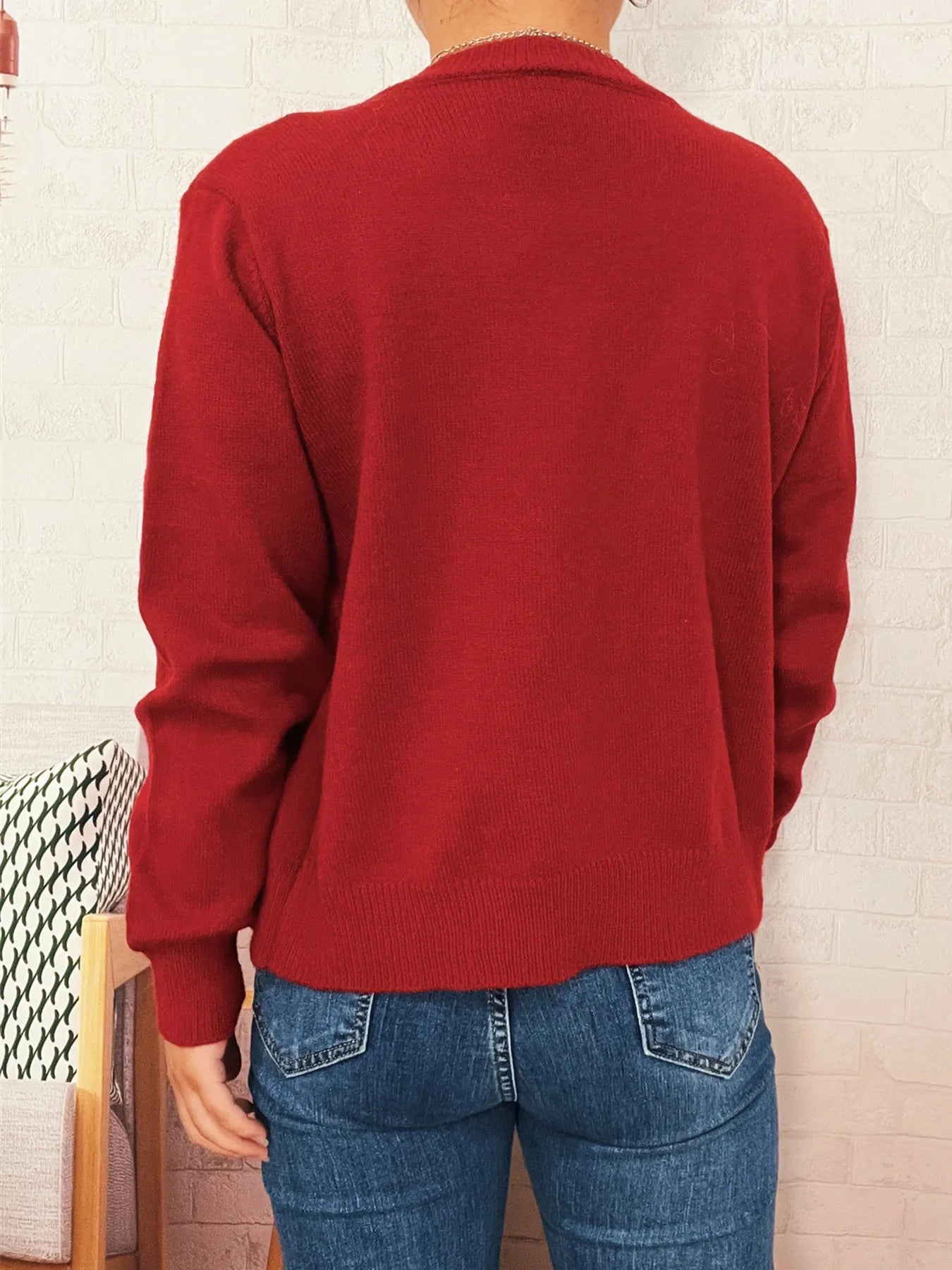 Button-Up Long Sleeve Cardigan - Fashorio