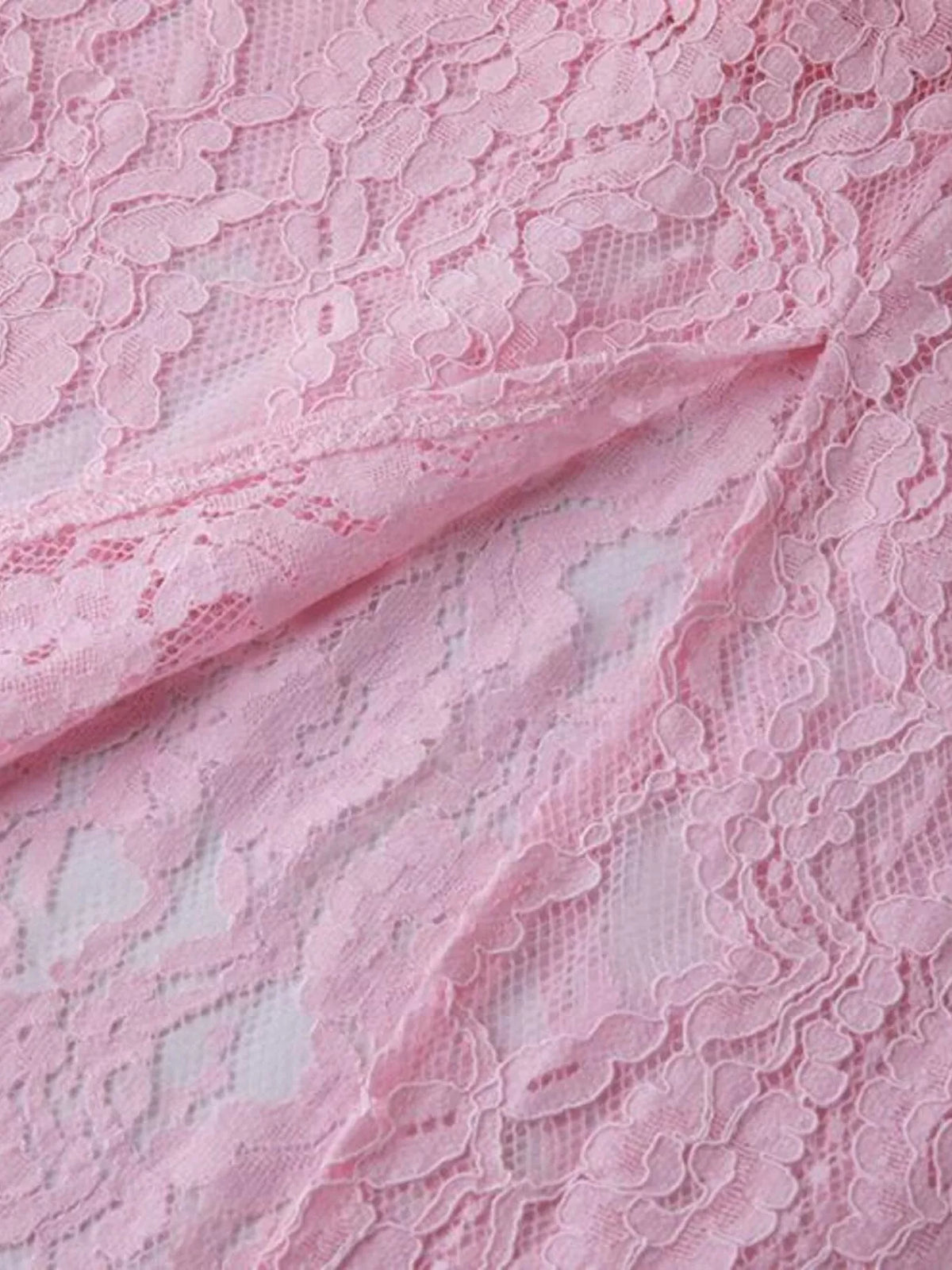 lace long sleeve midi dress hem detail
