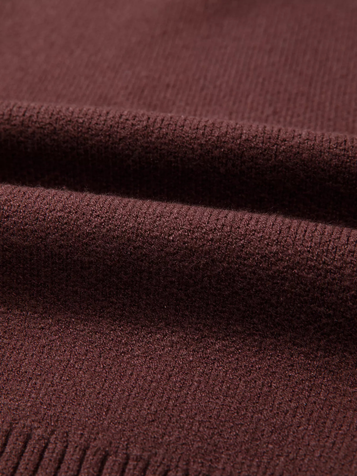 Brown ribbed casual sweater side view
