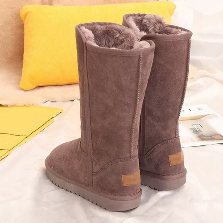 Knee High Boots with Zipper heel detail
