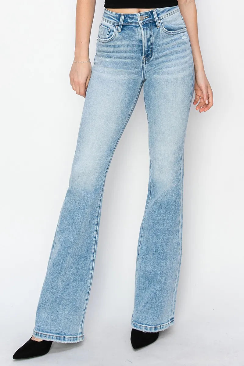 RISEN High Rise Bootcut Jeans LIGHT - Fashorio