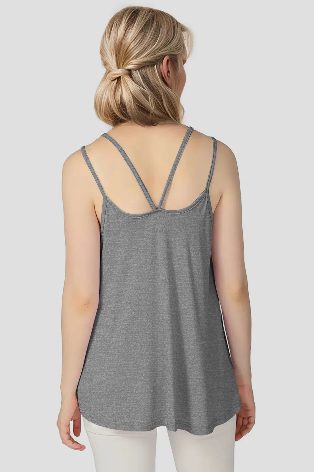 Navy bamboo camisole front view