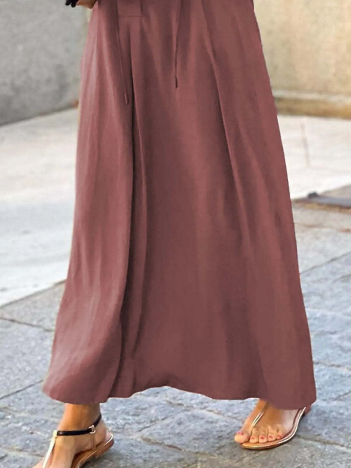 Solid maxi shirt dress hem detail