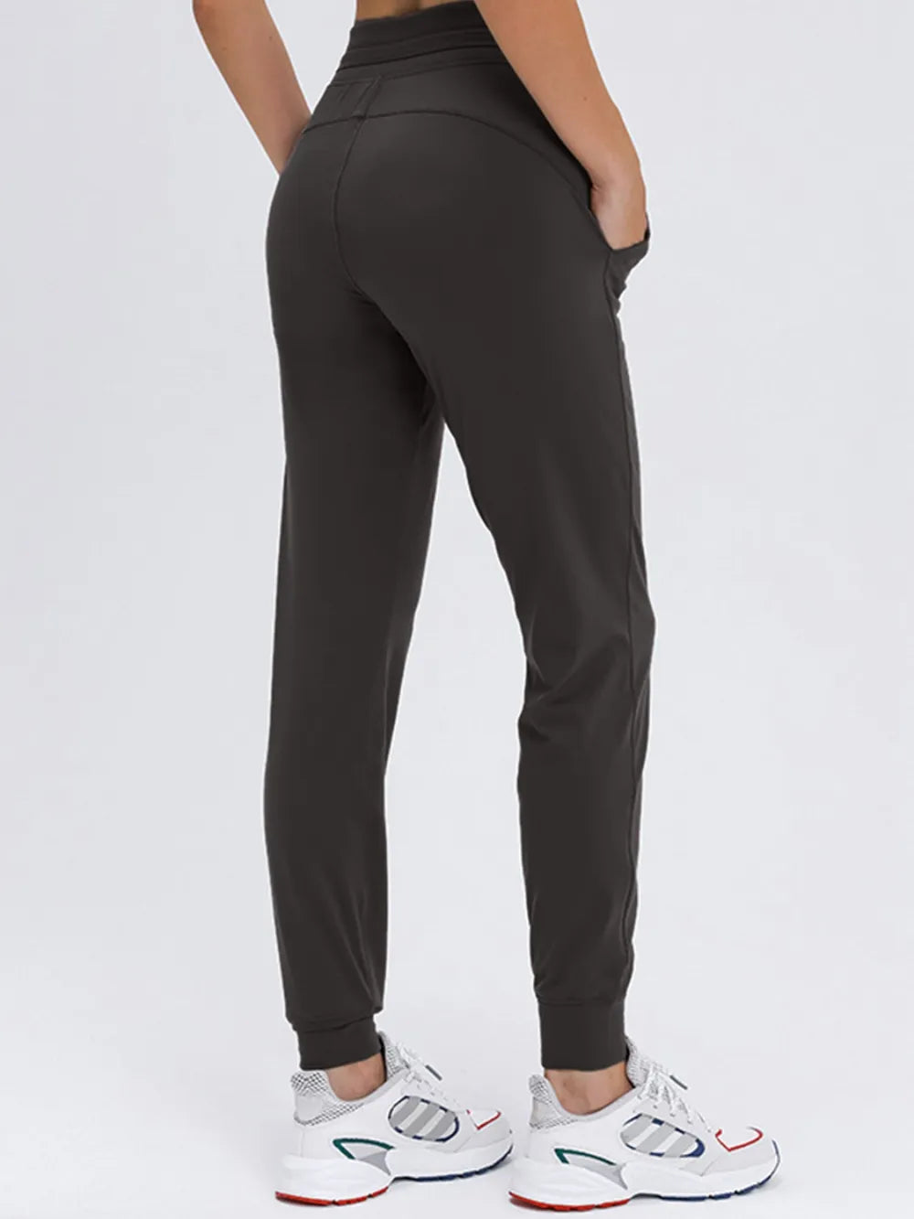 Tied joggers with pockets, styled on model