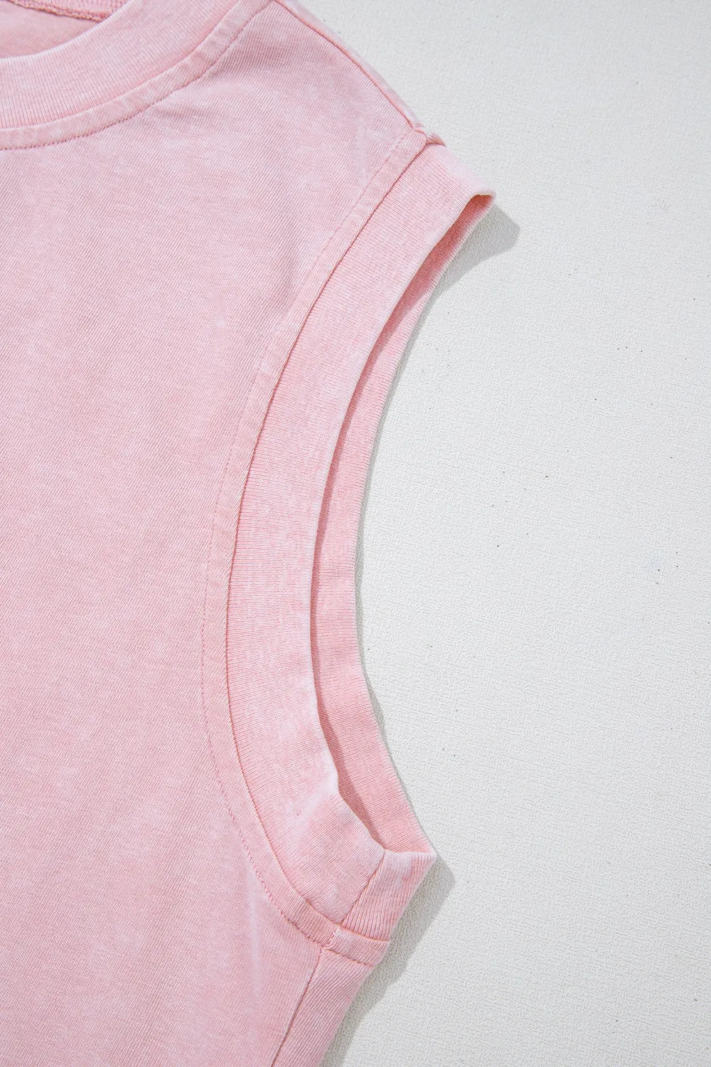 Mineral Wash Cotton Tank and Slit Skort Set in Blush Pink, view 13