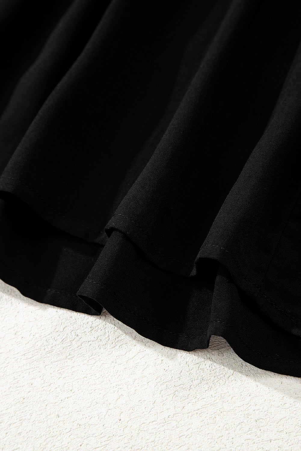 Black viscose maxi dress with tiered ruffle skirt