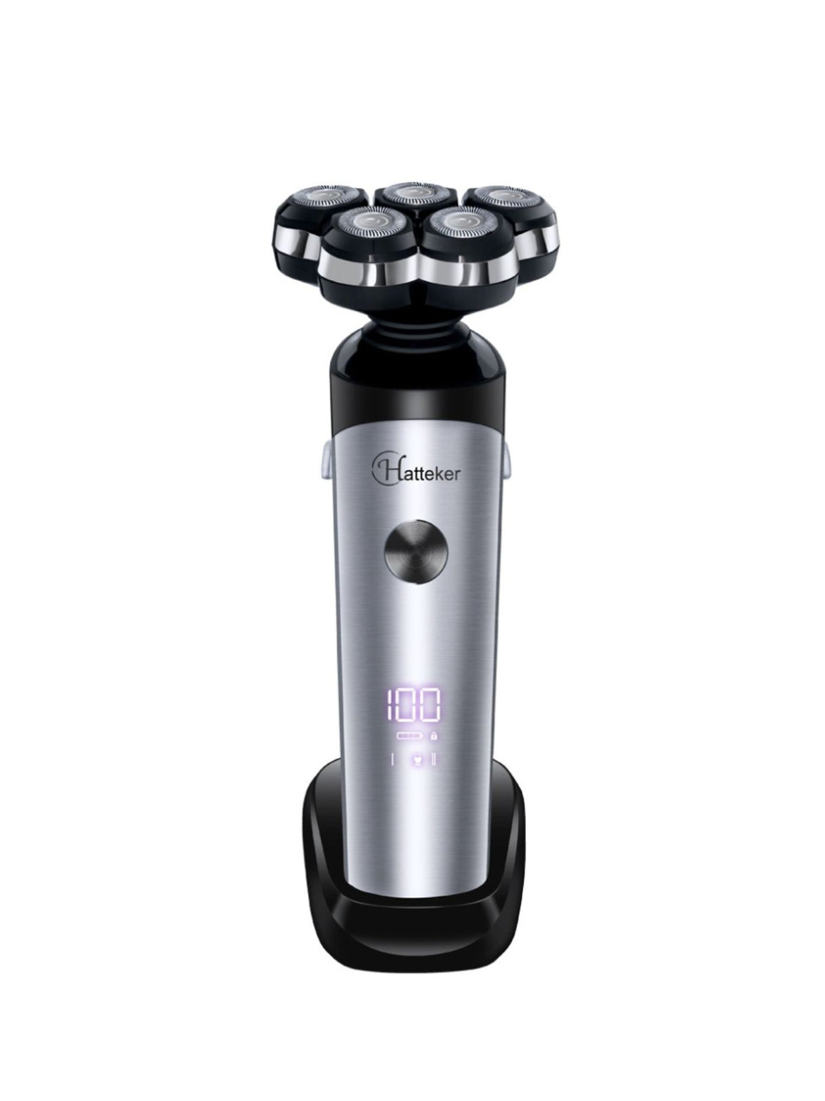 5 head electric shaver held in hand