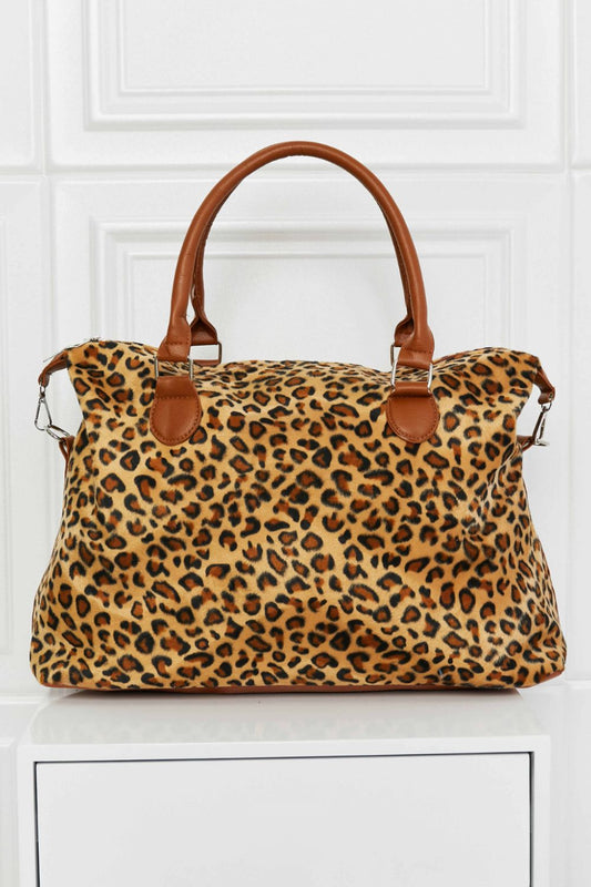 Animal Print Brushed Weekender Bag - Fashorio