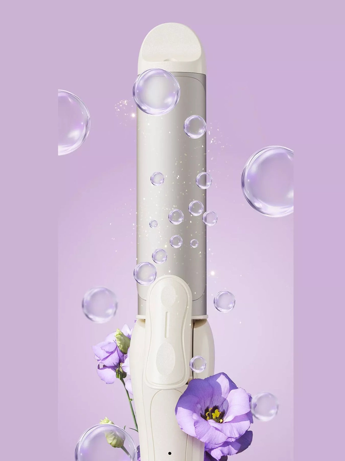 Curling iron shown in beige