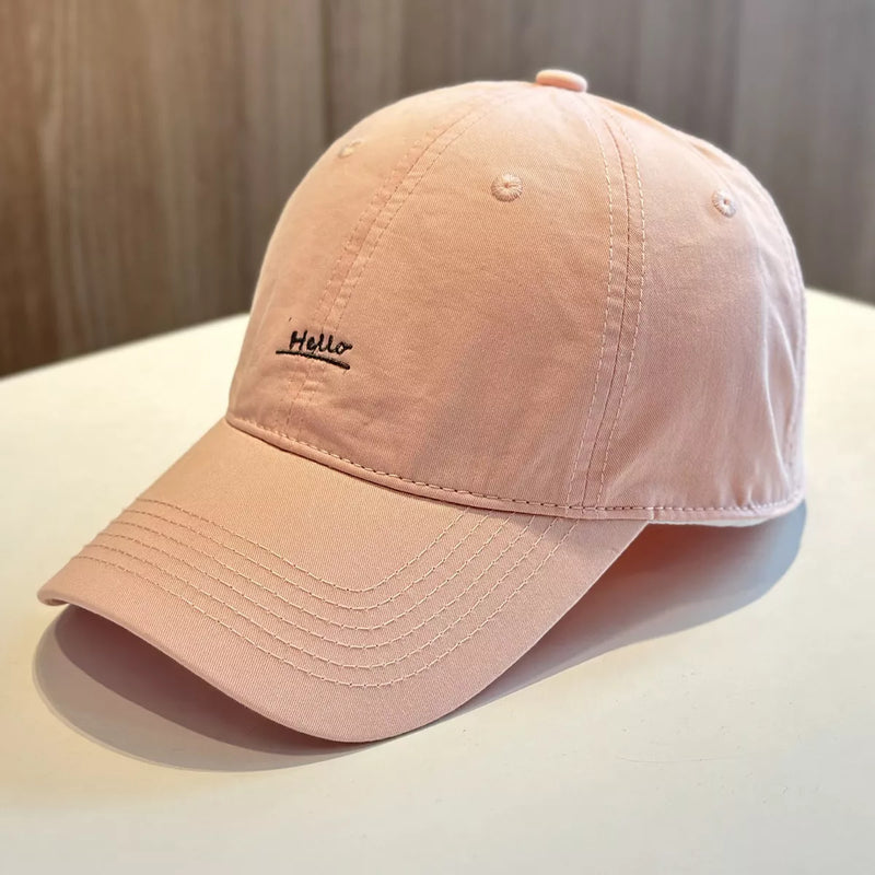 Embroidered cotton baseball cap front view