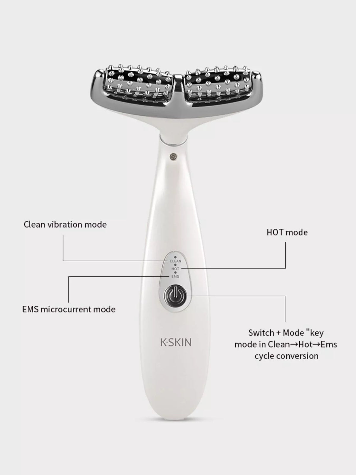 Beauty device massaging head close up