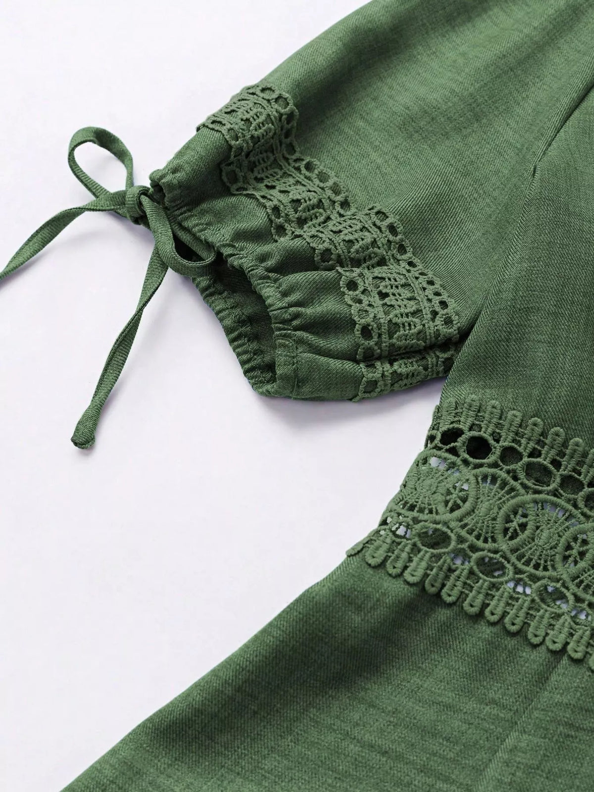 Back view of dress showing tie detail