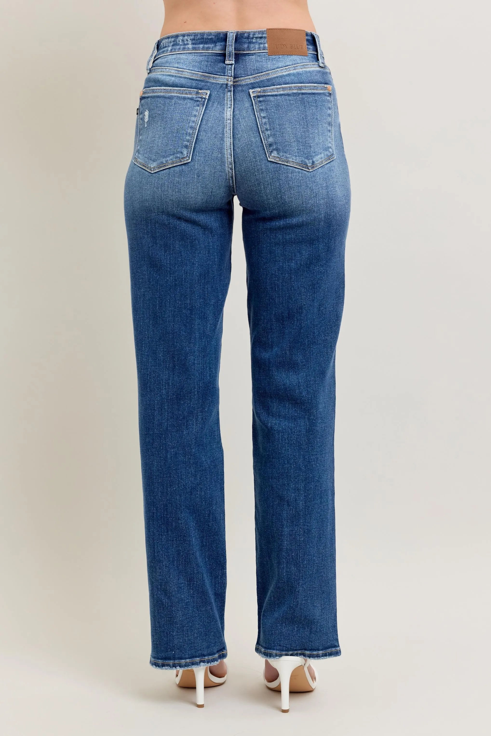 Judy Blue Full Size High Waist 90's Straight Leg Jeans Plus Size - Fashorio