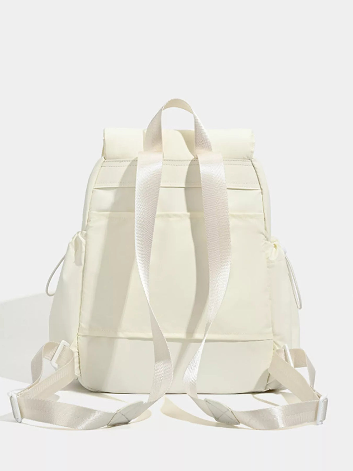 White canvas backpack interior compartment