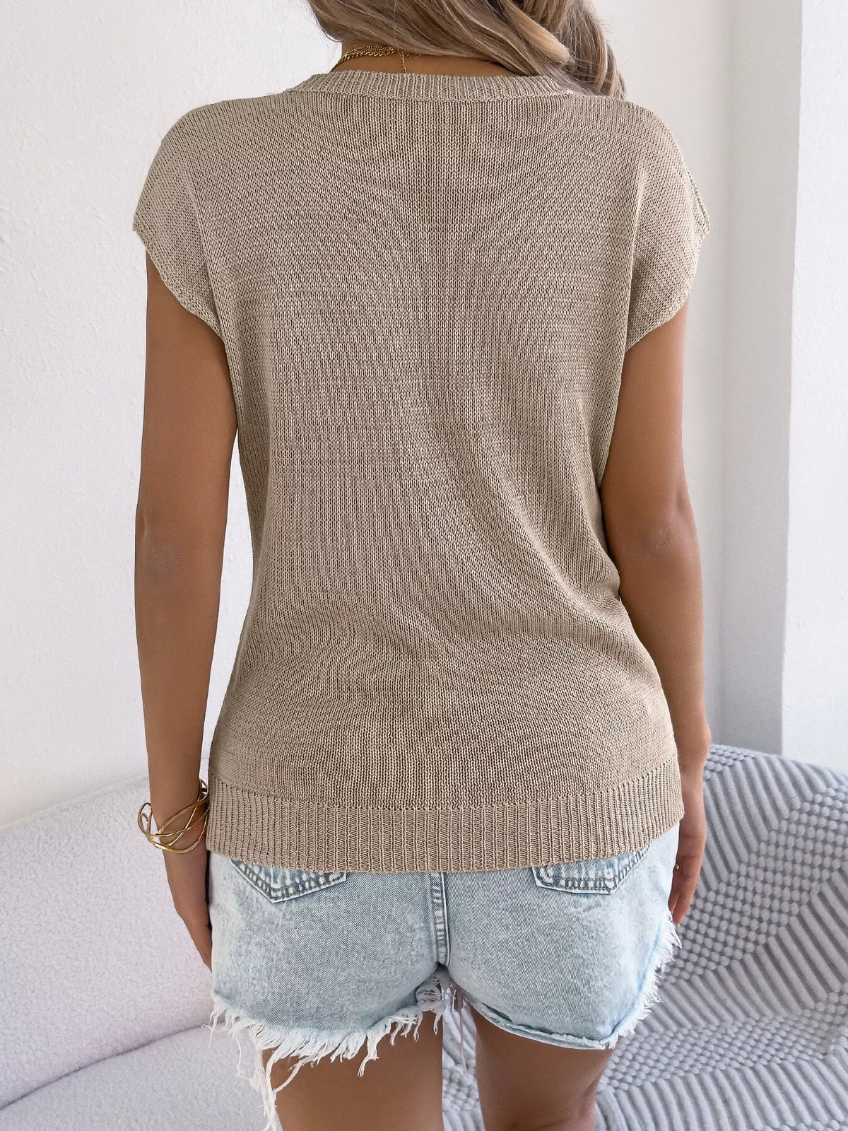 Openwork cable knit sweater final view