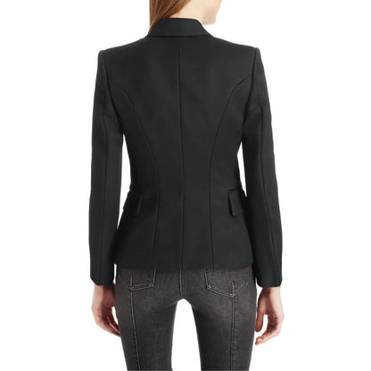 Lapel Collar Long Sleeve Blazer - Fashorio