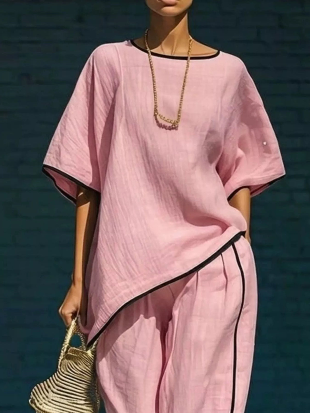 Womens contrast trim set alternate color
