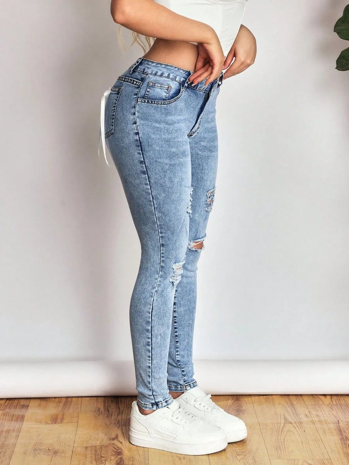 Skinny jeans side view