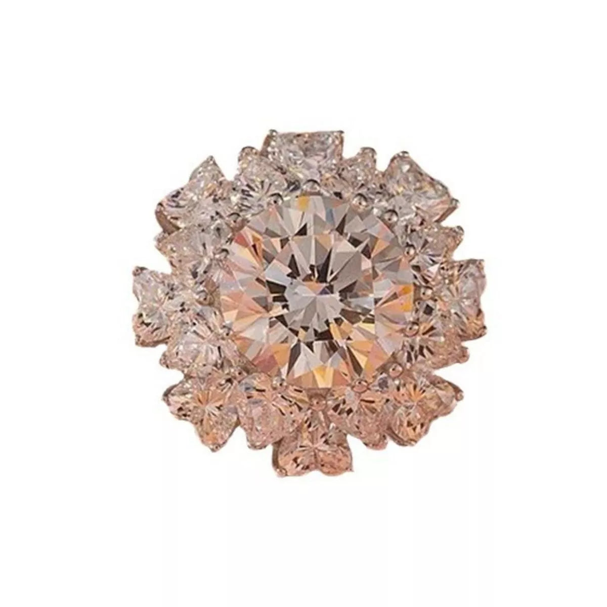 Top down view of the 5 carat moissanite stone