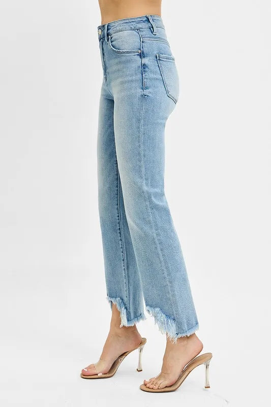High rise cropped bootcut jeans back view