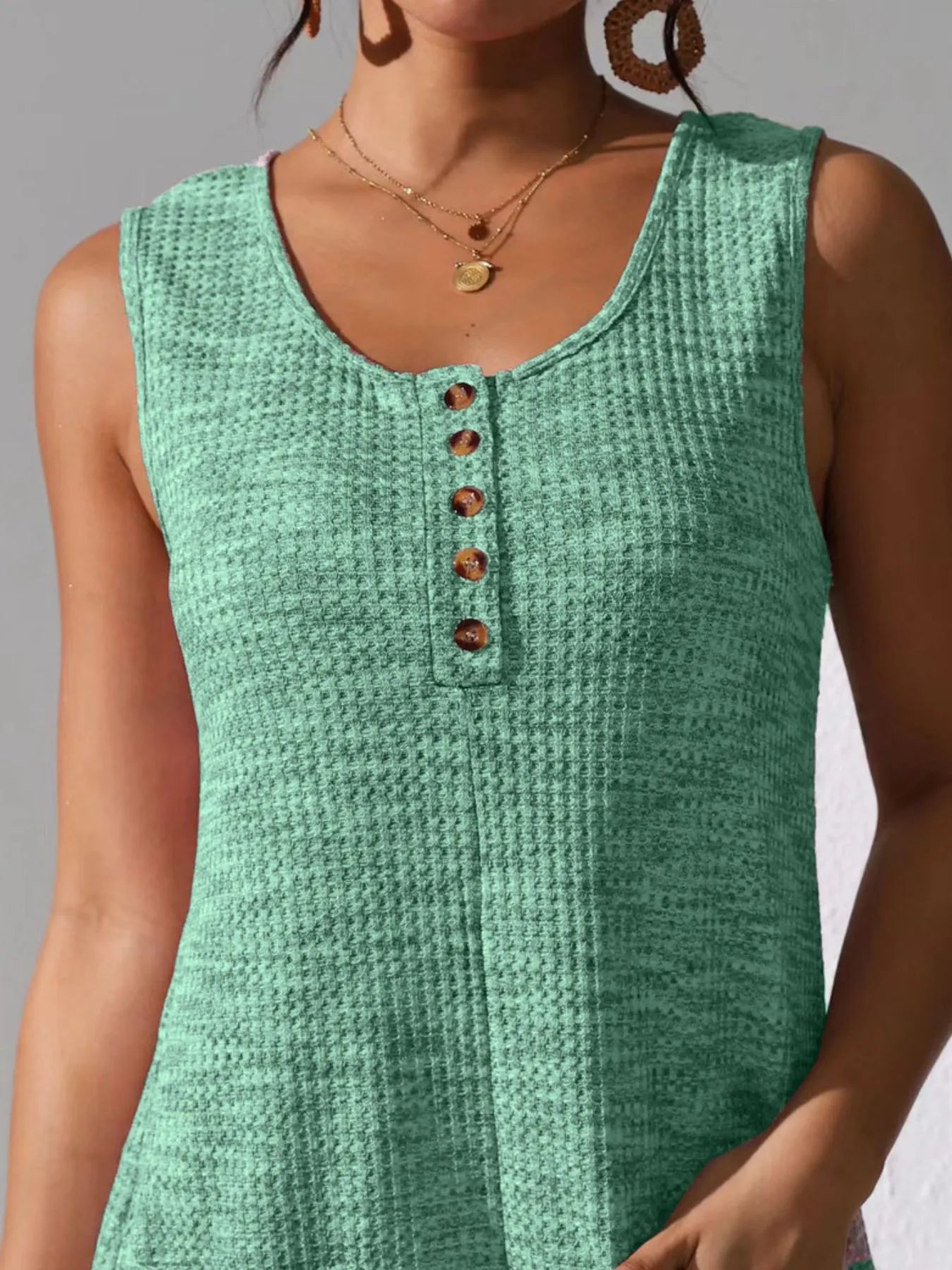 Full Size Button Front Romper with Pockets Plus Size - Fashorio