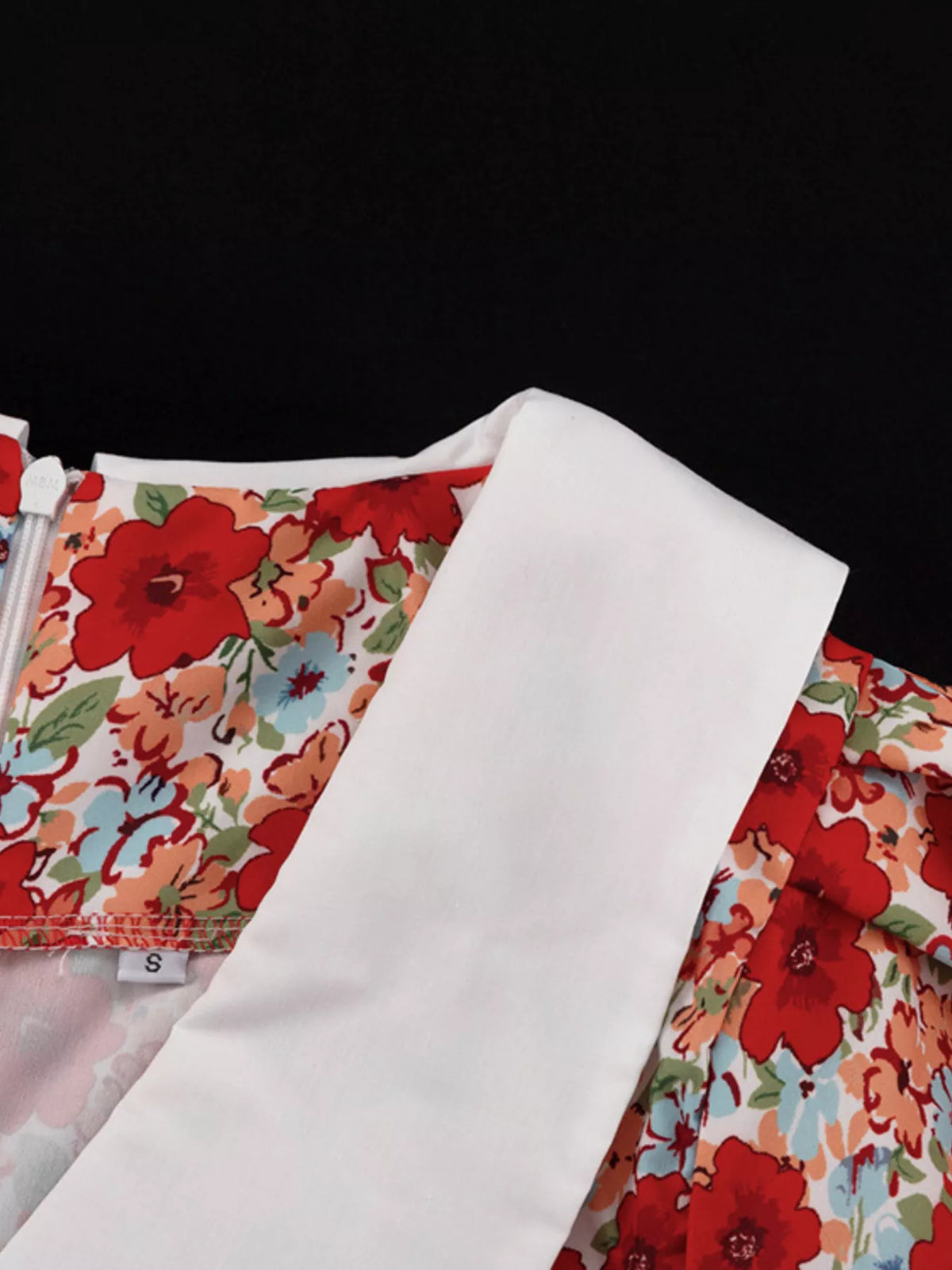 Close up of floral print fabric