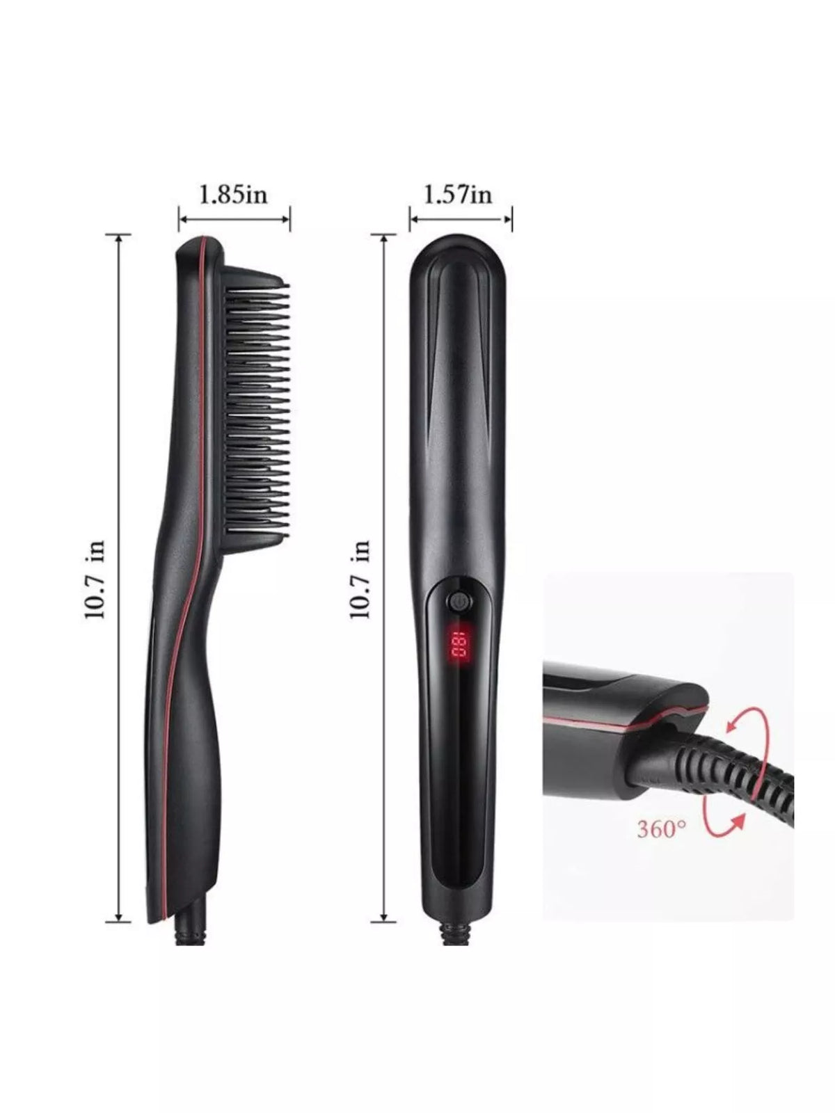 Straightening comb temperature control detail