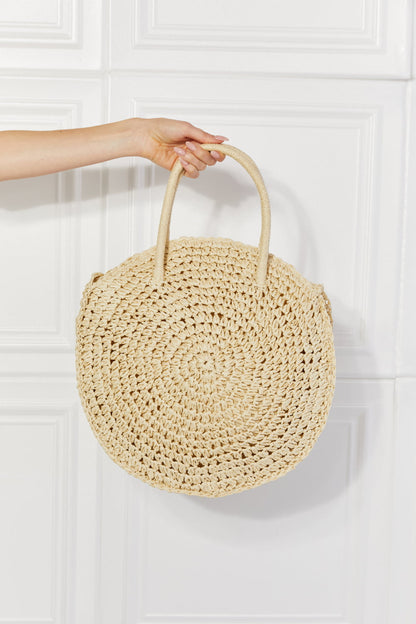Justin Taylor Beach Date Straw Rattan Handbag in Ivory - Fashorio