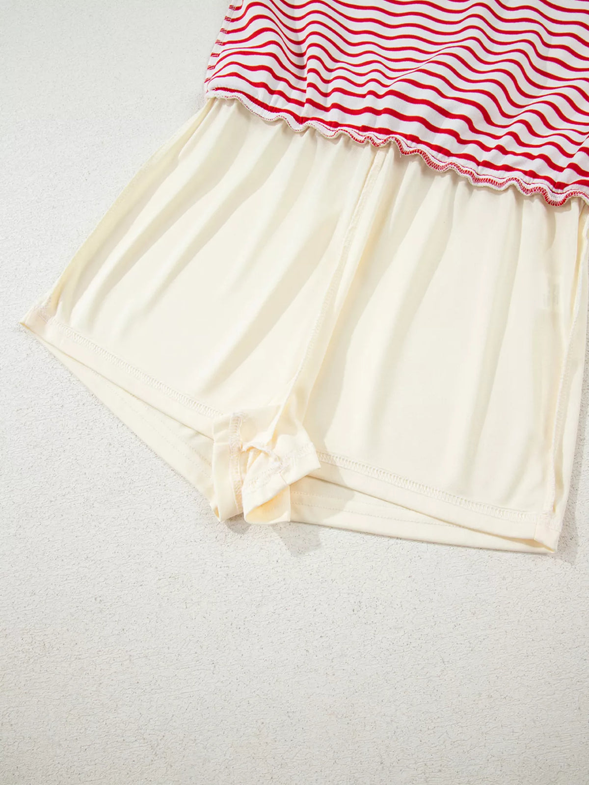 Stripe Drop Shoulder Pullover and Skort Two Piece Set, view 12