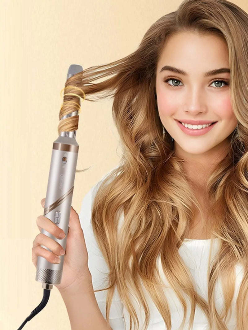 Folding hair dryer and curling iron front view
