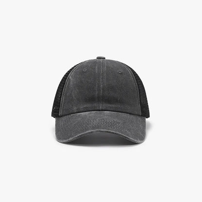 Breathable Mesh Adjustable Baseball Cap Dark Gray One Size - Fashorio